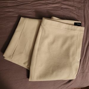 Theory ecru waffle straight leg cropped pant